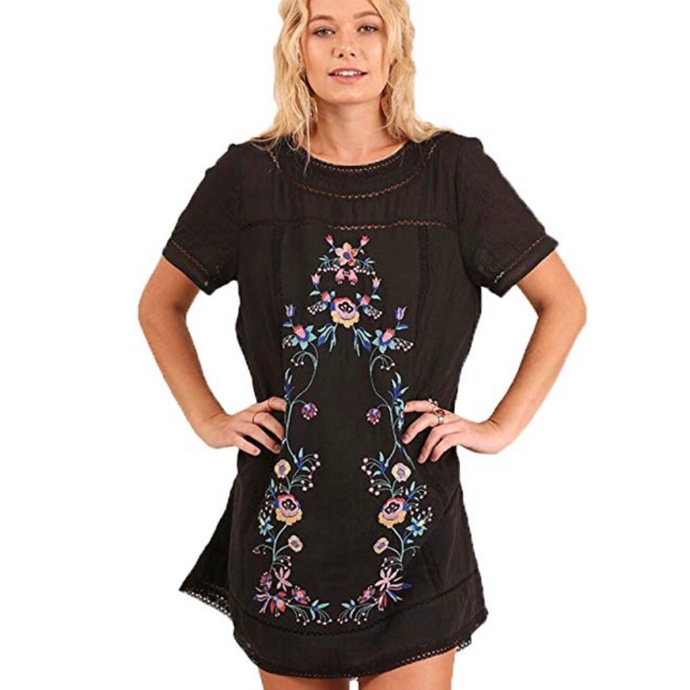 Bohemian Embroidered Short Sleeve Dress/Tunic